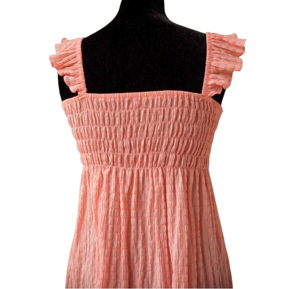 Peach Ruffled Strap Sundress - Picture 4 of 4